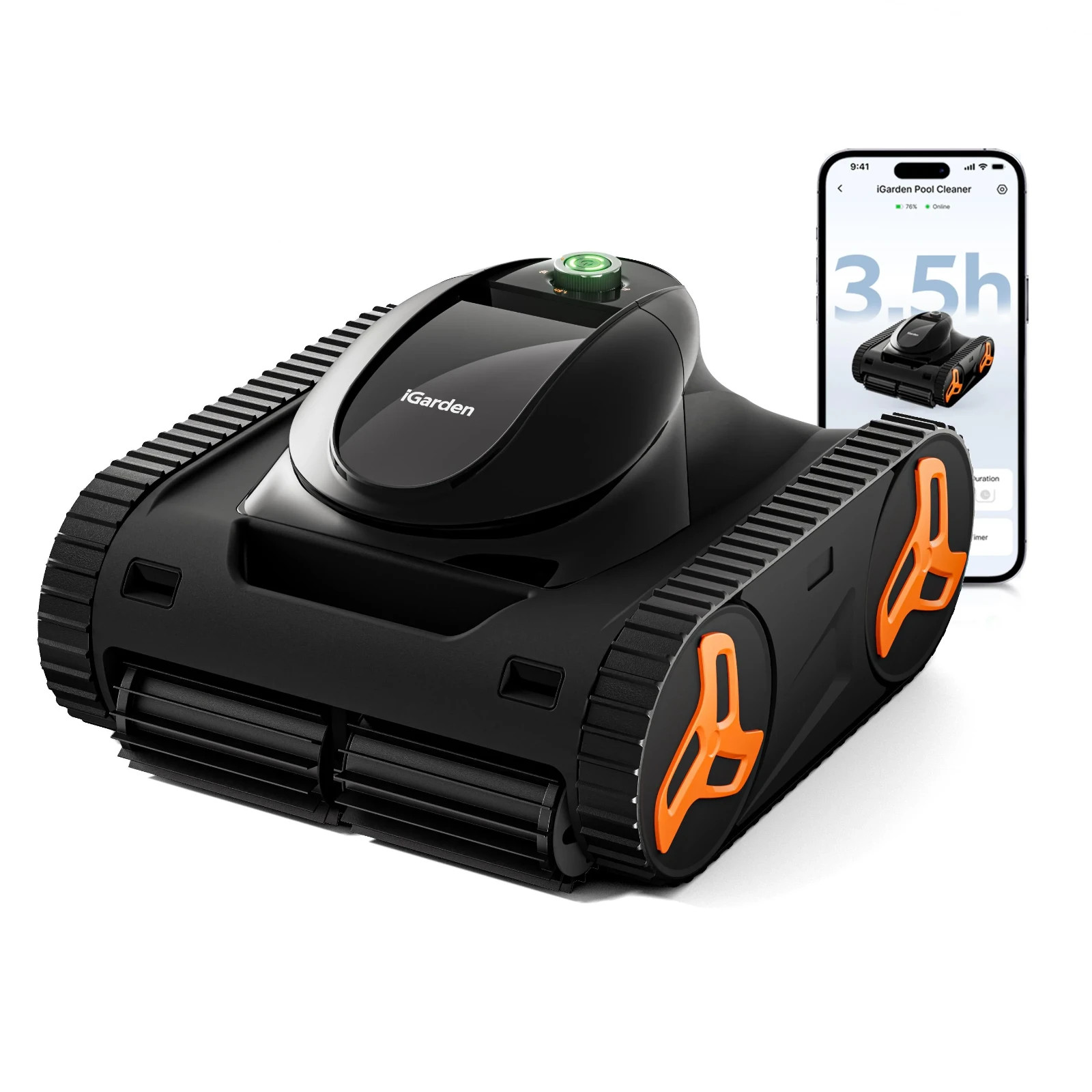 iGarden Cordless Robotic Pool Cleaner Wall Climbing APP Pool Vacuum Cleaner