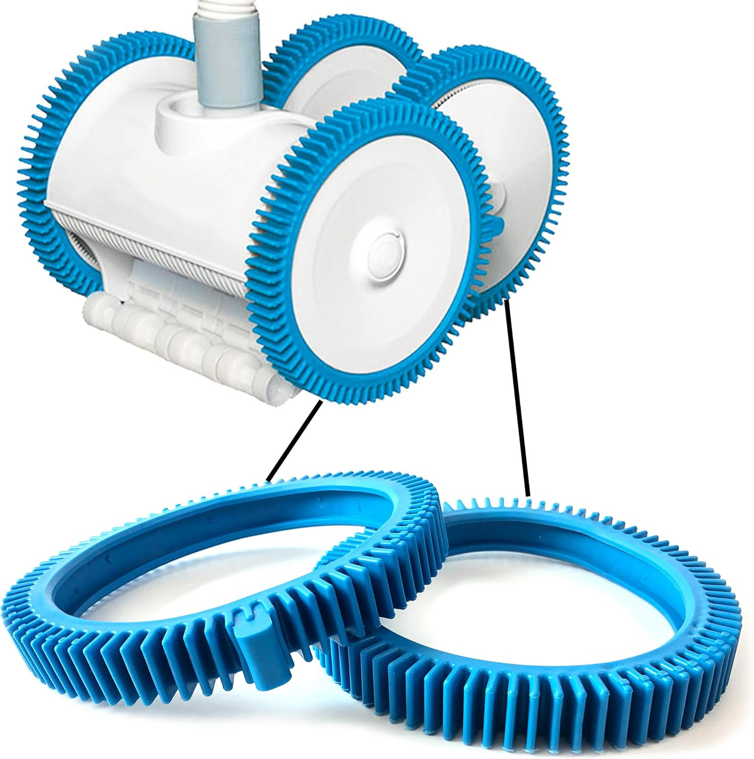 Pool Cleaner Front Tire and Rear Tire Combo Kit, Compatible with Poolvergnuegen