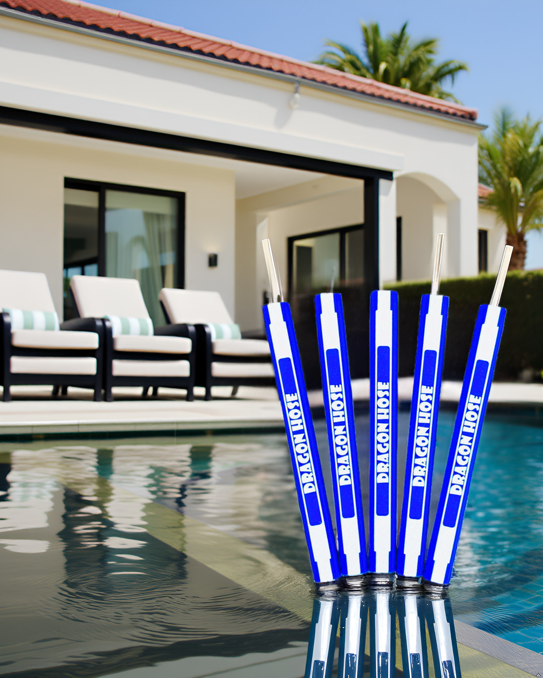 Pool Cleaner Hose Anti-Tangle Snap-On Stabilizers for 0.75″ OD (7PK- Ocean Blue)