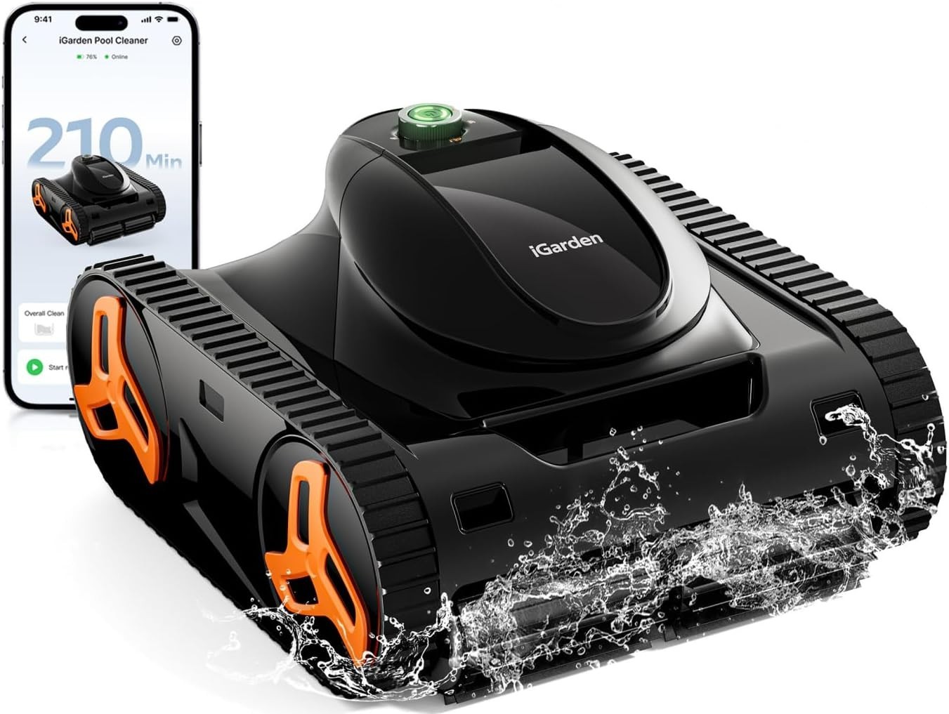 (2026 NEW) iGarden Robotic Pool Cleaner KN Series 210-Min Runtime