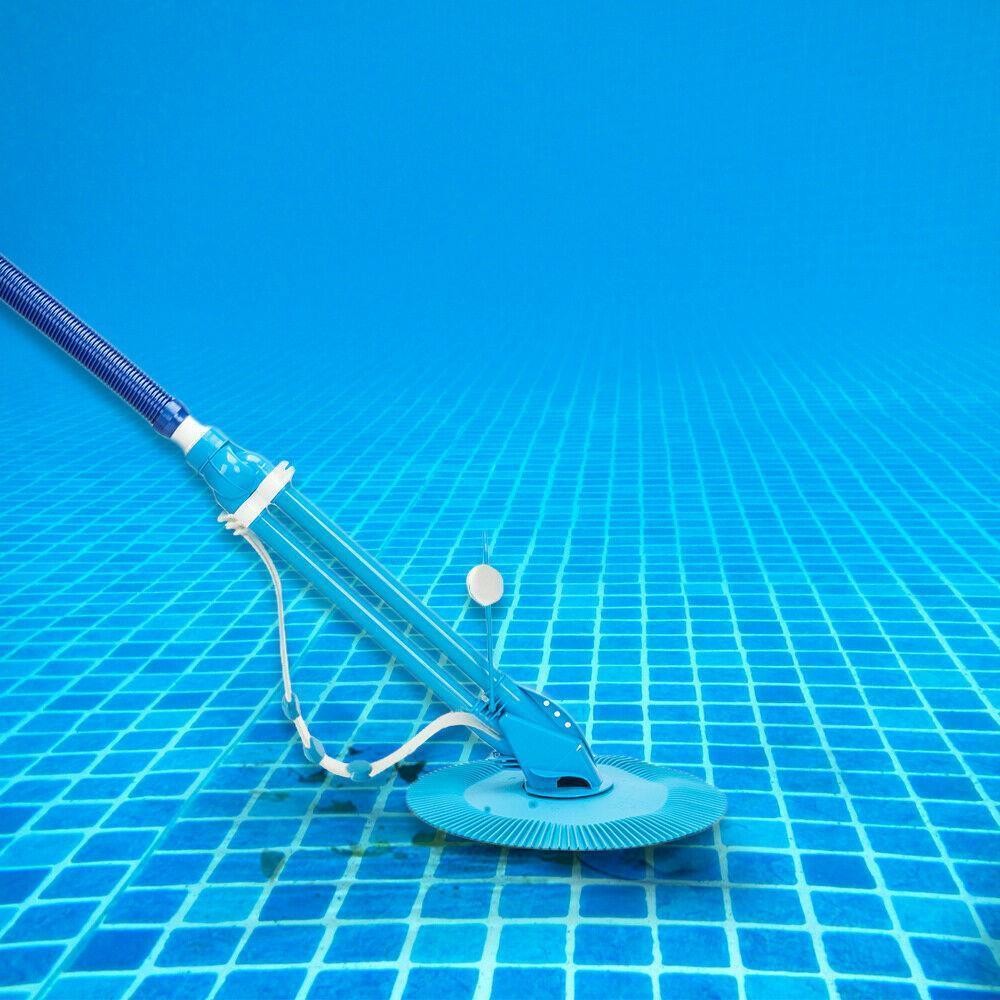 Automatic Suction Vacuum Pool Cleaner In-Ground Aboveground 10 Hose Set Blue