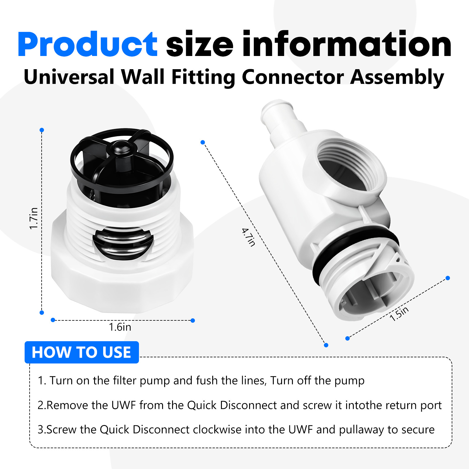 Wall Fitting D29 UWF&Pressure Relief Valve 91009002 Fits for Polaris 180/280/380