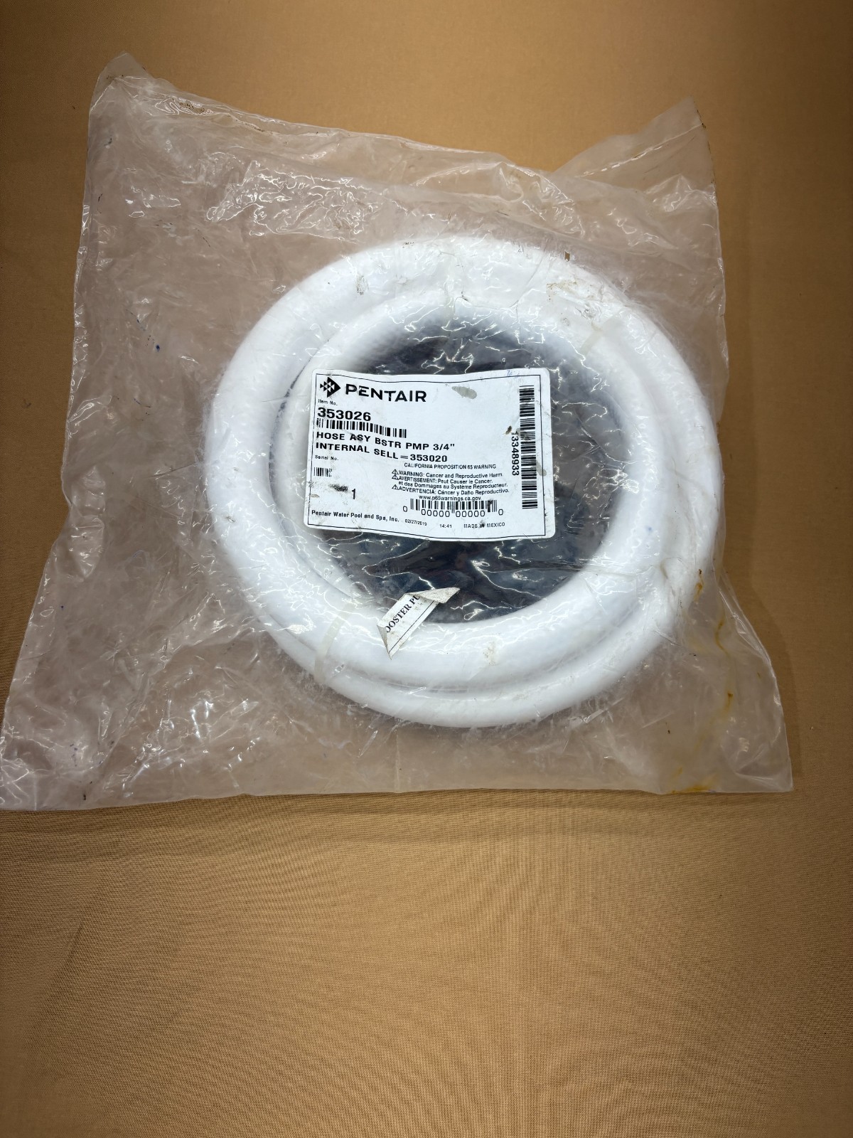 Pentair 353020 White Hose Replacement Kit 353026