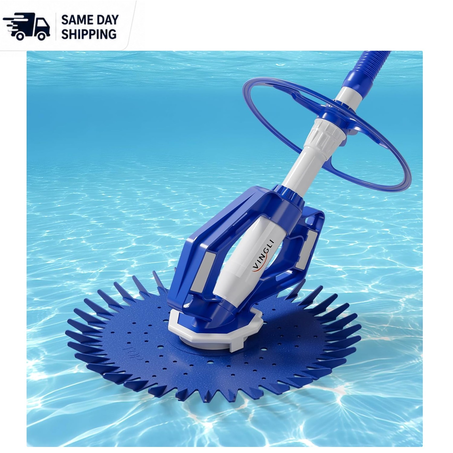 Navy Blue Automatic Pool Cleaner – 33FT Hoses, Touch Control, High Efficiency