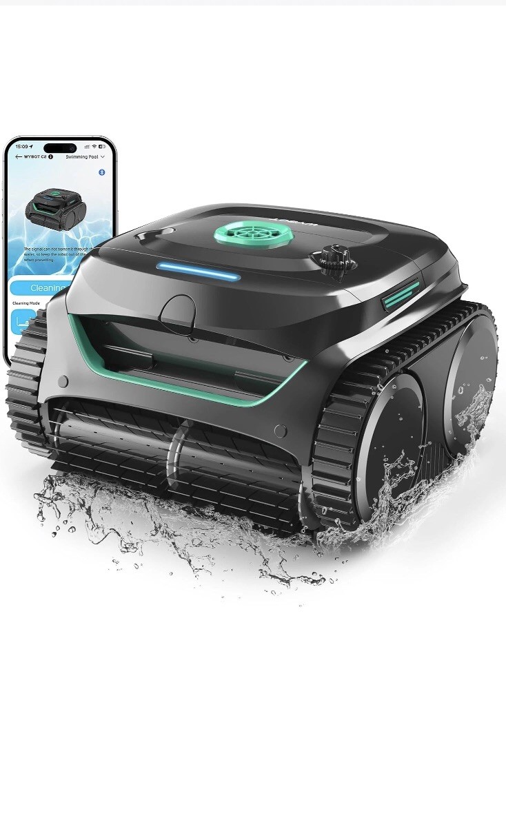 WYBOT C2 Robotic Pool Cleaner, Cordless Pool Vacuum for Inground Pools