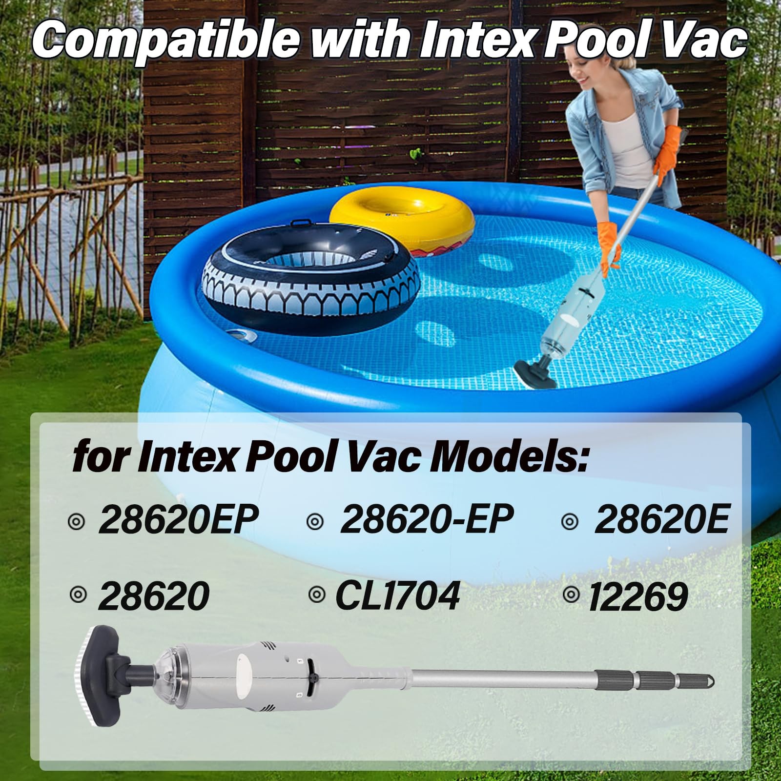 5V Pool Vacuum Cleaner Charger Fit for Intex Rechargeable Handheld BLACK