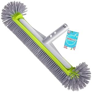 Swimming Pool Brush Head with Round Ends, Heavy Duty Aluminum Back Head for