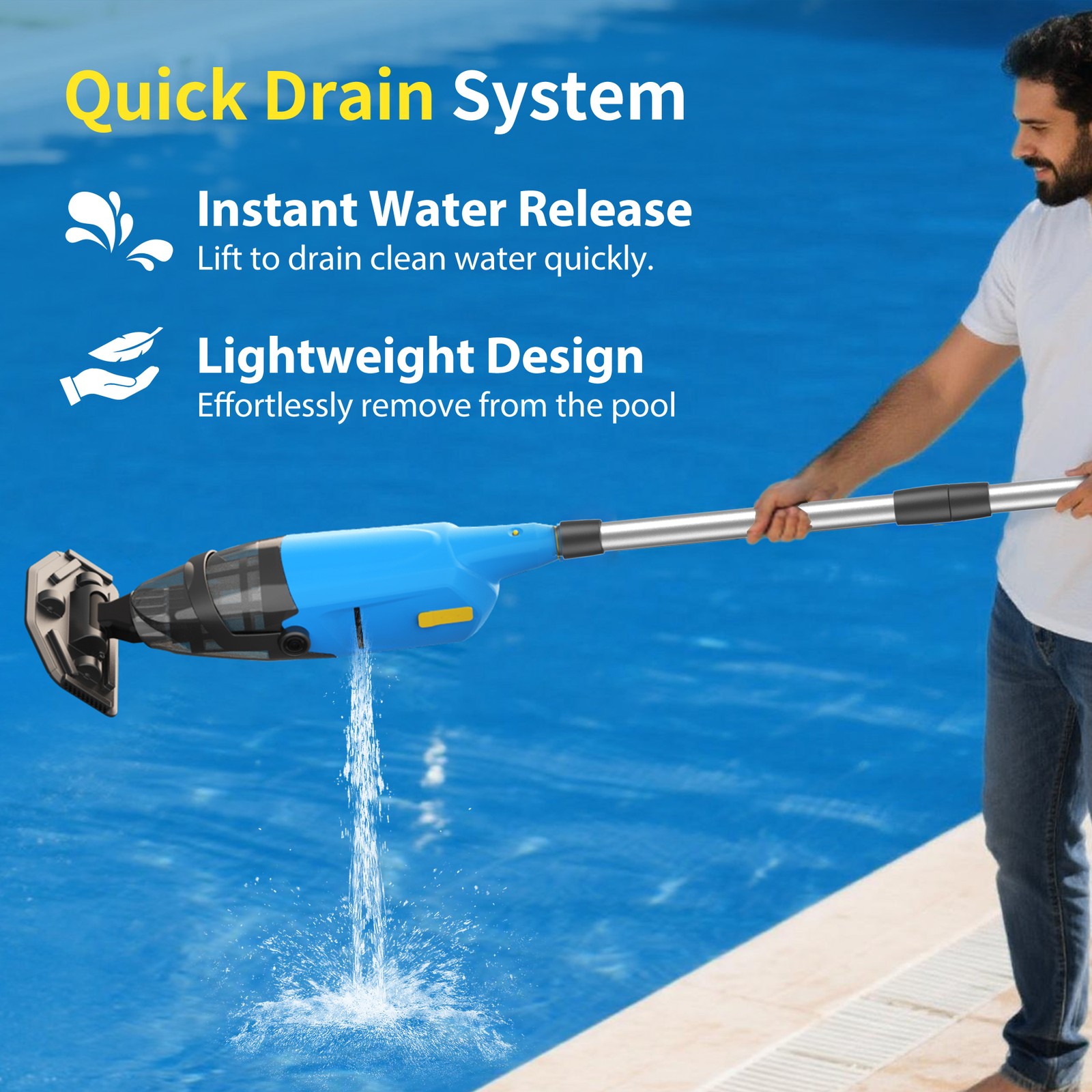 Pool Vacuum Powered for Above Ground Pool Cordless Handheld Cleaner Rechargeable
