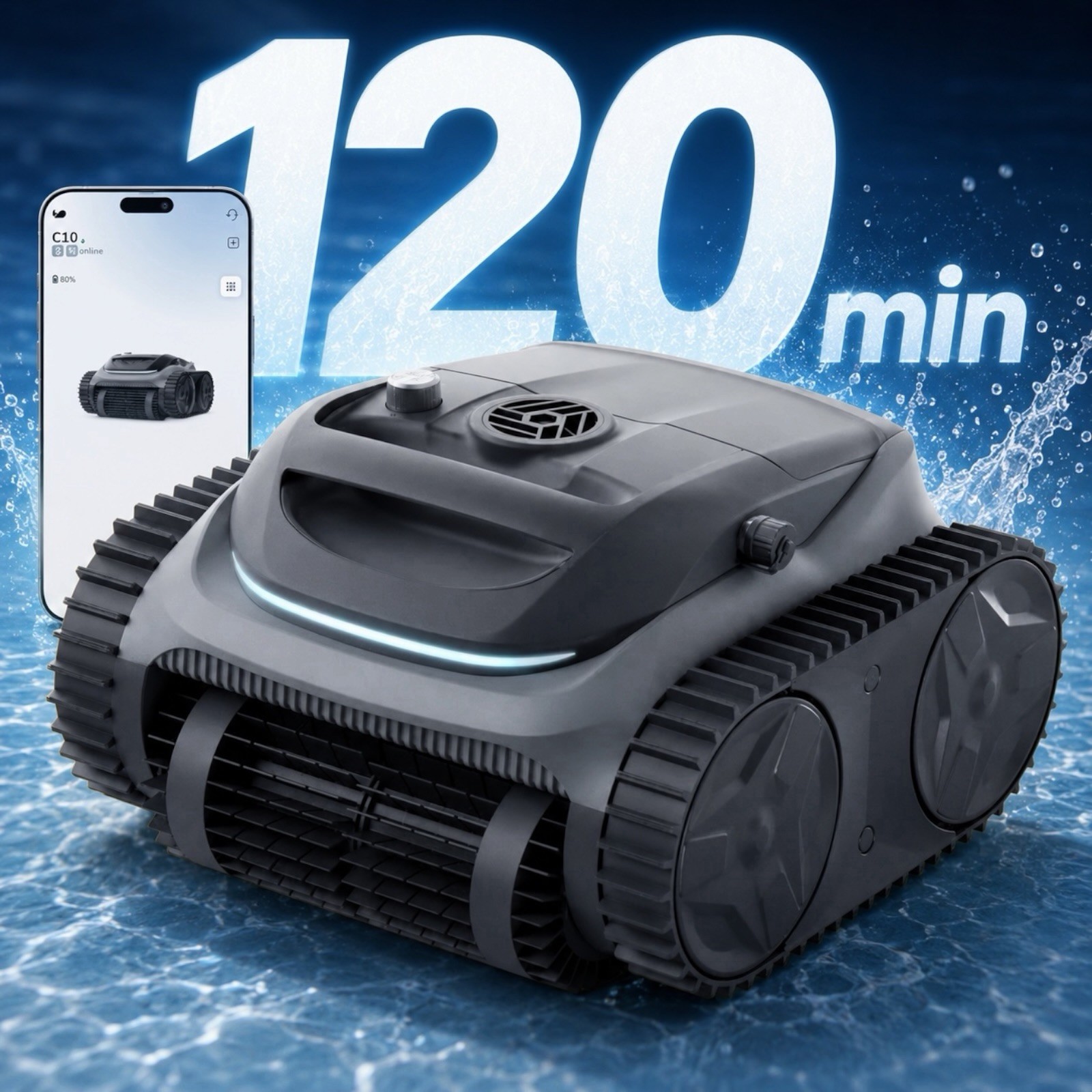 BUBLUE Bubot 700 C10 Cordless In-Ground Pool Cleaner 120 Min New Sealed