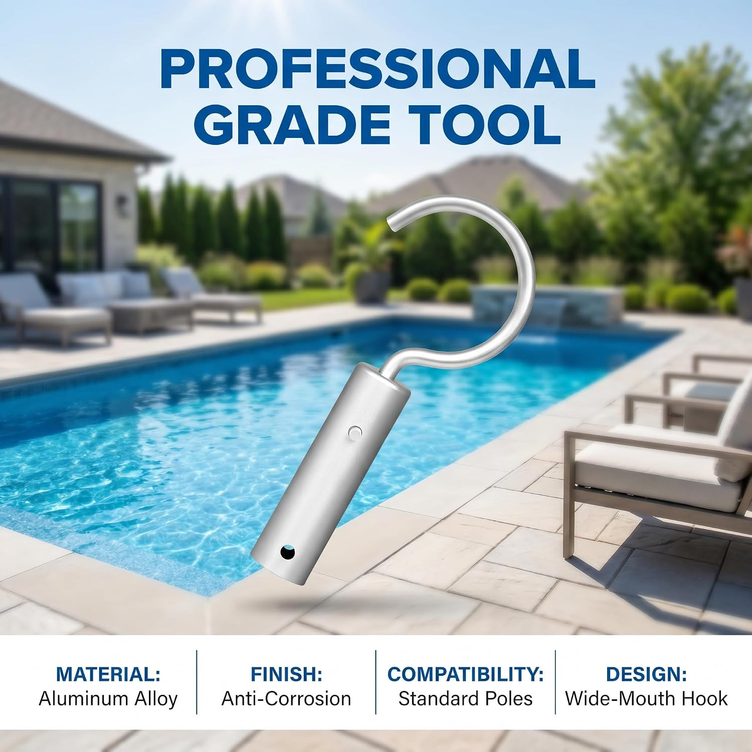 Hook for Robotic Pool Cleaners, Stainless Steel Pool Hooks for Poles Pool Vacuum