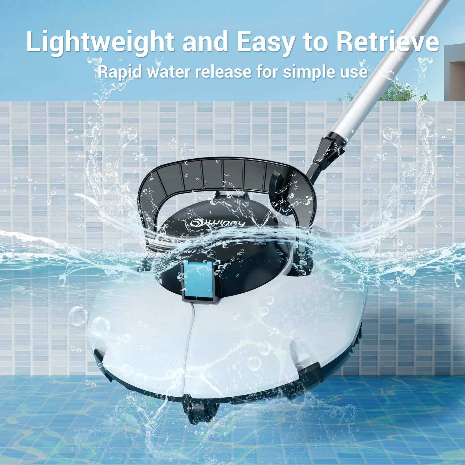 Cordless Robotic Pool Cleaner with Dual-Layer Filtration, 80-Min Runtime