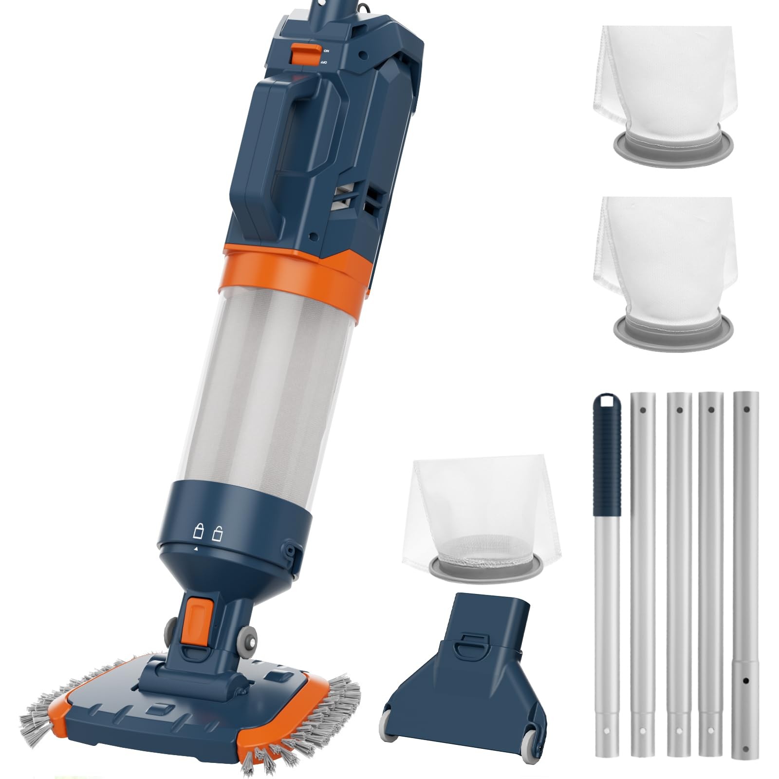 Cordless Pool Vacuum-25 Micron Fluff Ultra Fine Filter, 98inch,True Powerful …