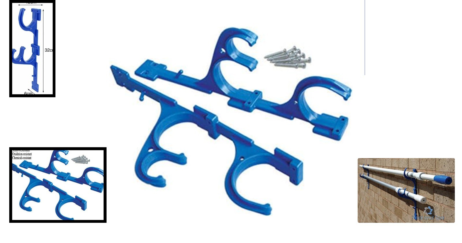Wall-Mounted Rust-Resistant Hanger for Pool & Garden Tools – Easy Installation