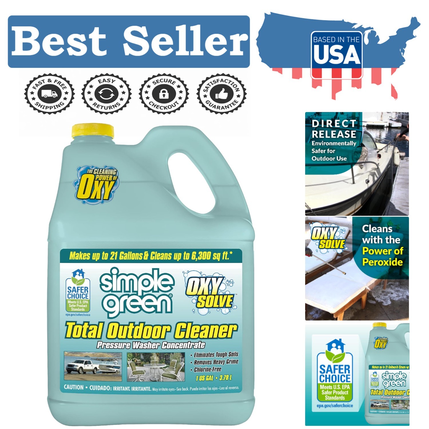 1 Gal. Oxy Solve Total Outdoor Cleaner – EPA Certified for Safe Use Outdoors
