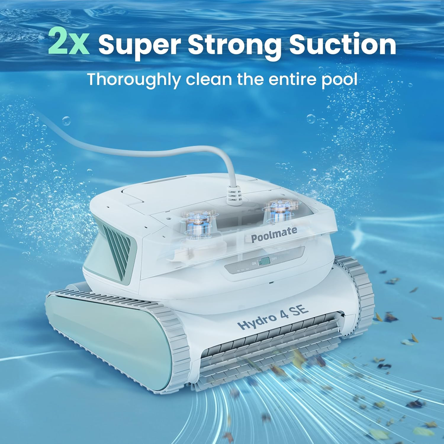 Poolmate Hydro 4 SE Corded Robotic Pool Cleaner, 150W 180Μm Class Basket Filter