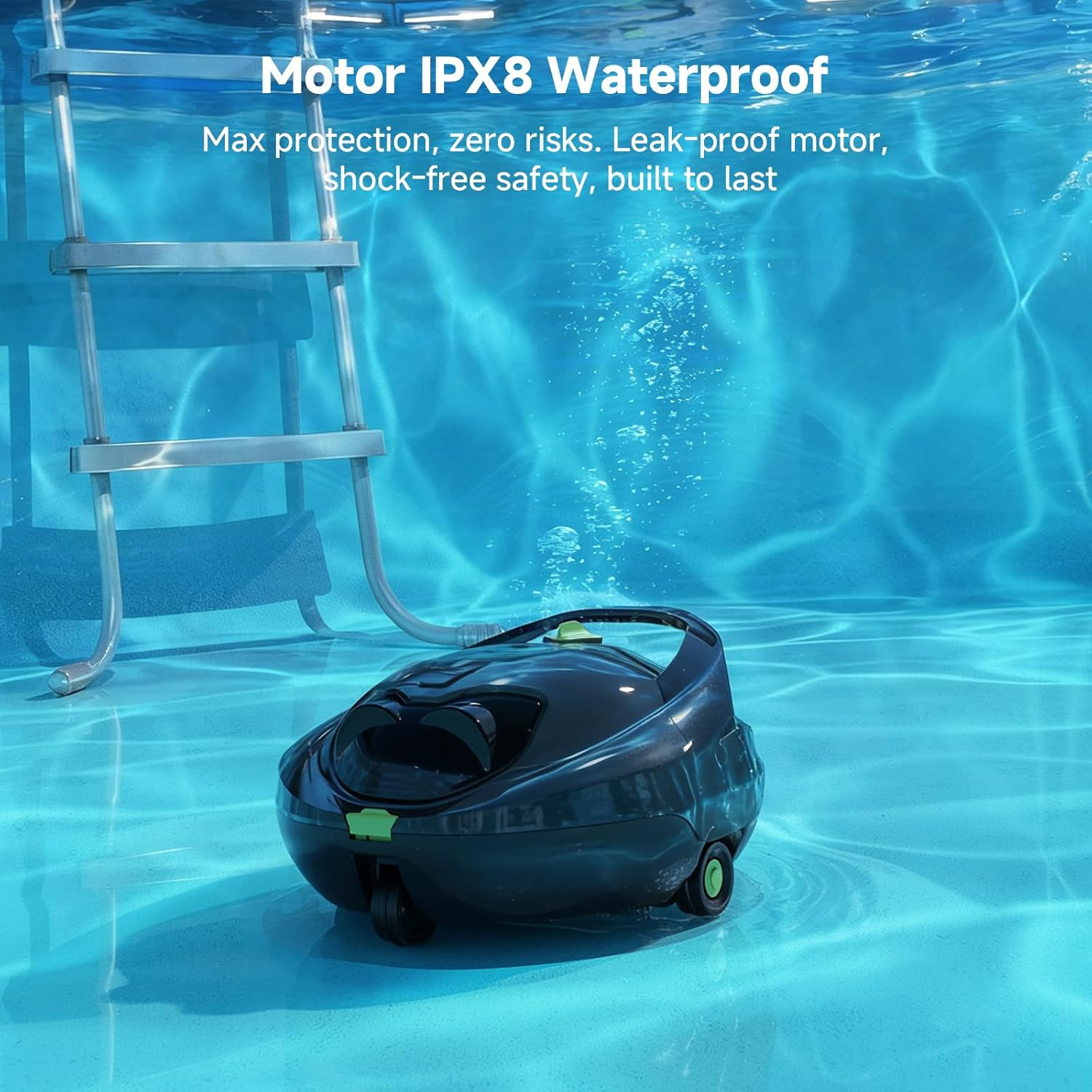 PF1 Cordless Pool Vacuum Cleaner Robot: 150 Min Runtime, Triple Layer Filtration