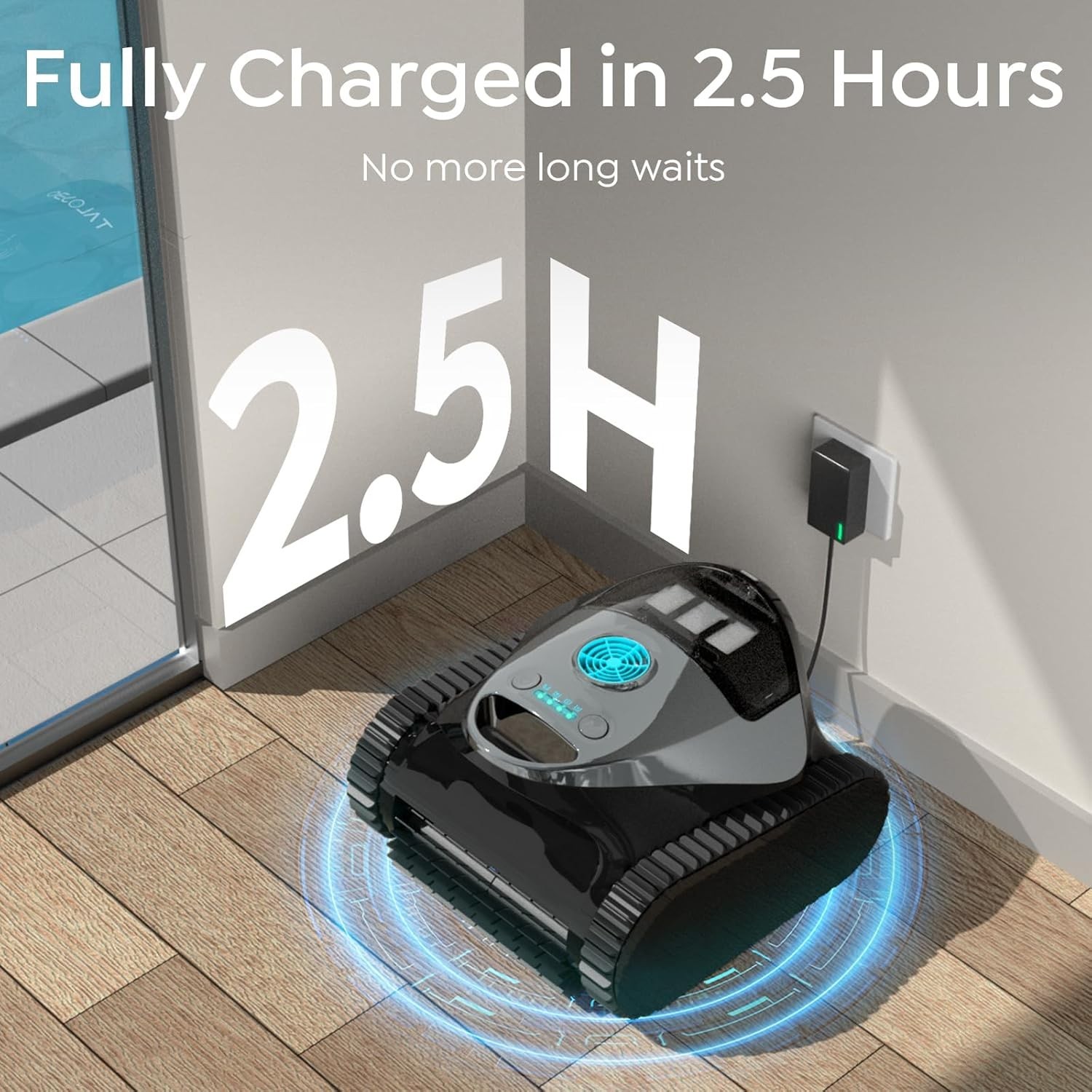 C1 Cordless Robotic Pool Cleaner | 150Min Wall & Waterline Vacuum, Triple-Motor