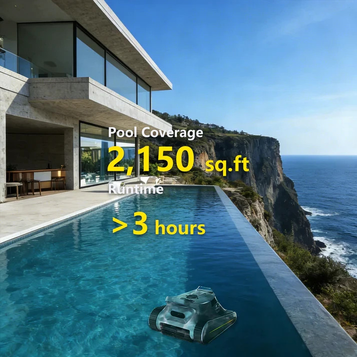SEAUTO SAT30 Cordless Robotic Pool Cleaner APP Control 7800mAh Above Ground Pool