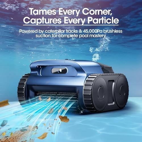 Cordless Pool Vacuum Robotic Track Drive 180W 150 Min