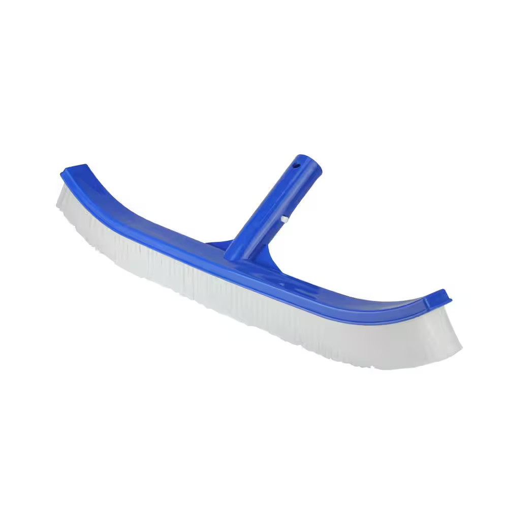 17.5 In. Blue Standard Curve Nylon Bristle Wall Brush with Aluminum Support