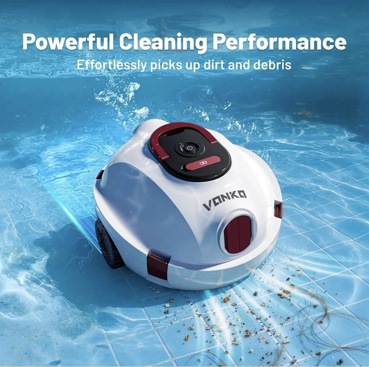 P10 Cordless Robotic Pool Cleaner 100-Minutes Battery Life, Dual Suction
