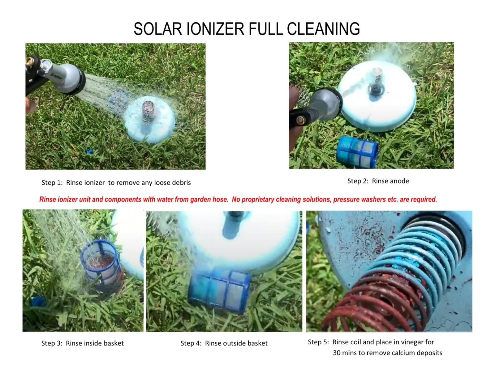 Solar Pool Ionizer | LED on/off- 2 units | 7 volts -1.75 watts |Self clean anode