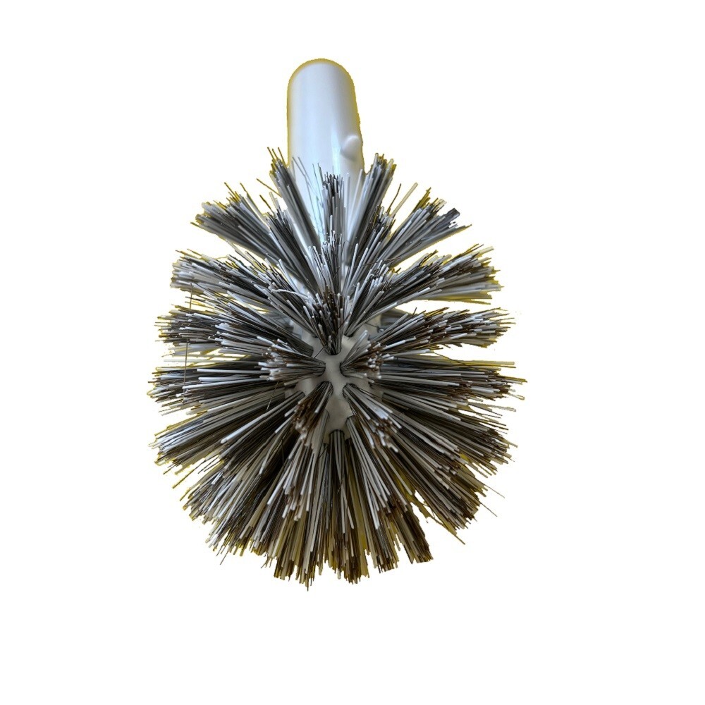 A & B Corner Brush Combination White & SS Stainless Steel | 6510