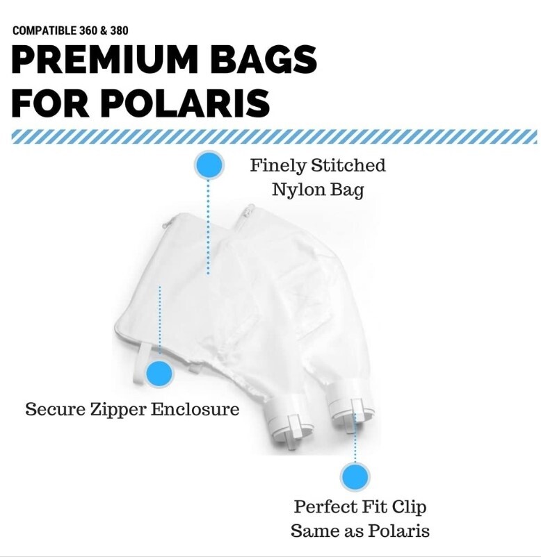 Polaris 360 Pool Cleaner Bag Part Pool 380 Cleaner Bag Part OEM Filer Bag 2-Pk
