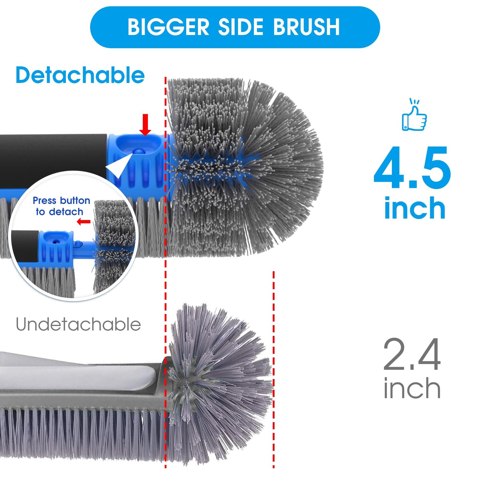 Upgraded Pool Brush Set – 20’’ 2-in-1 Heavy Duty Detachable Round Brush with …