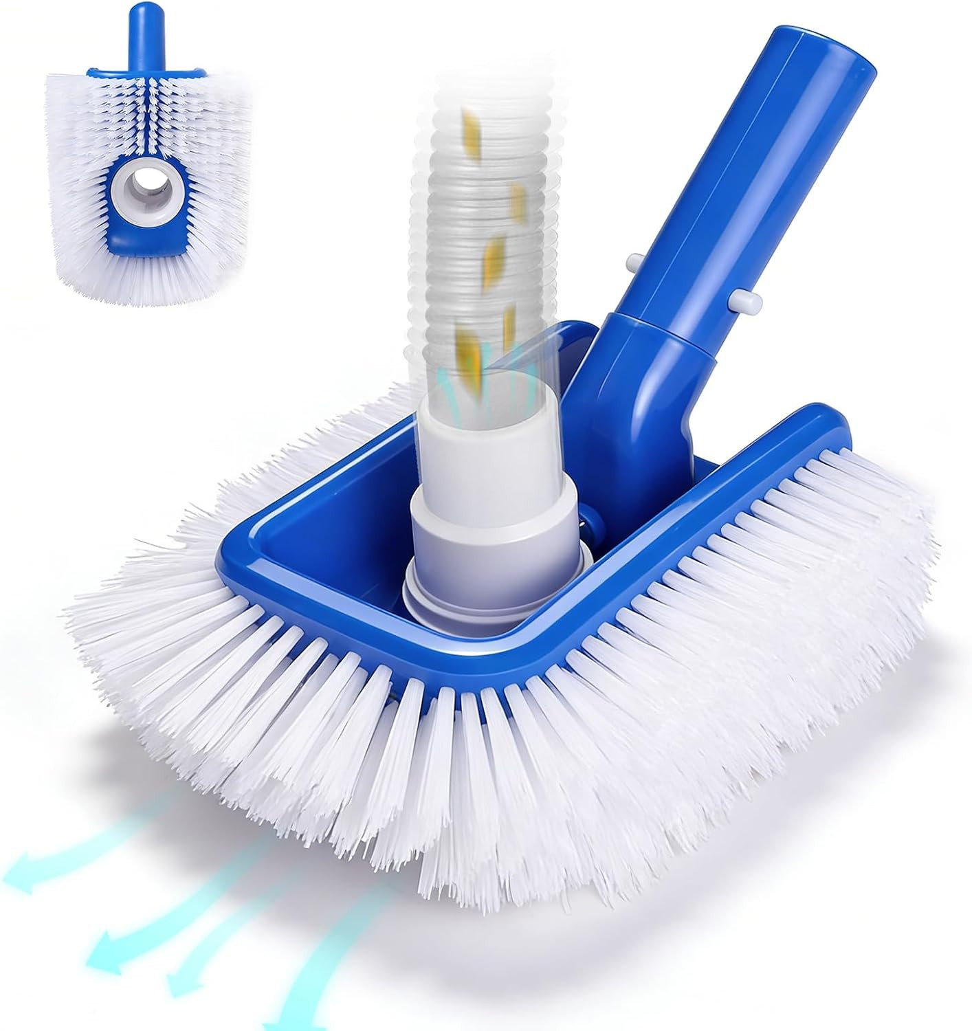 Pool Brush Head with Pool Vacuum Head for Inground & above Ground Pools, round H