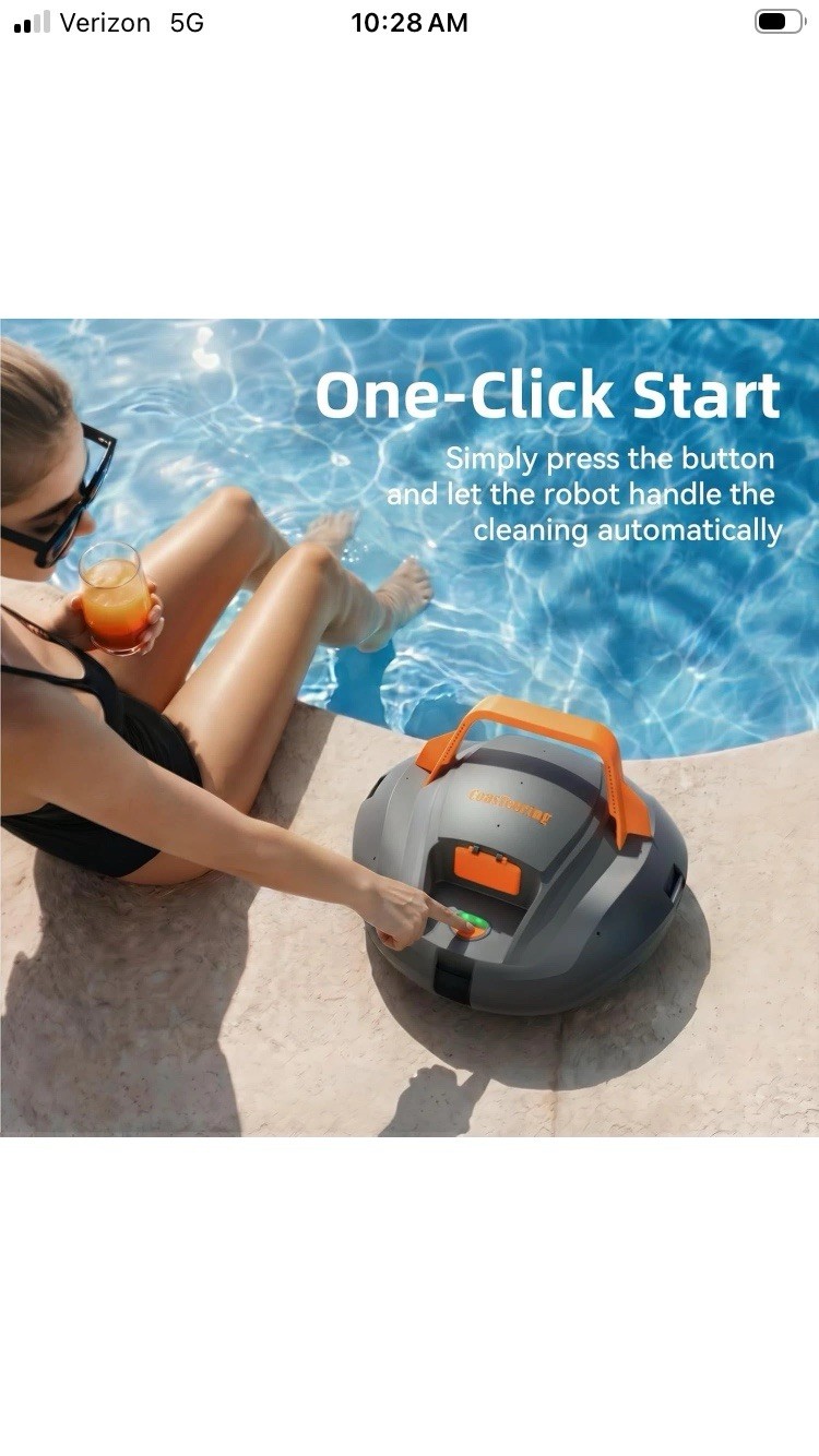 Powerful Cordless Robotic Automatic Pool Vacuum Cleaner for Above Ground Pools