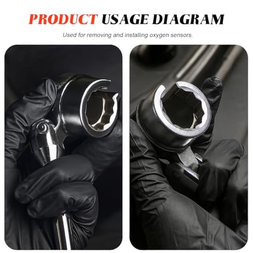Flexible Car Head Oxygen Sensor Remover, 7/8″ 22mm Vehicle O2 Sensor Handle
