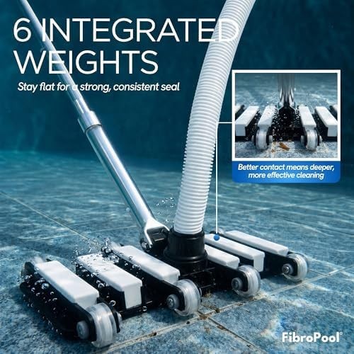 Professional-Grade Flexible Pool Vacuum Head – Extra-Wide, Weighted Design for E