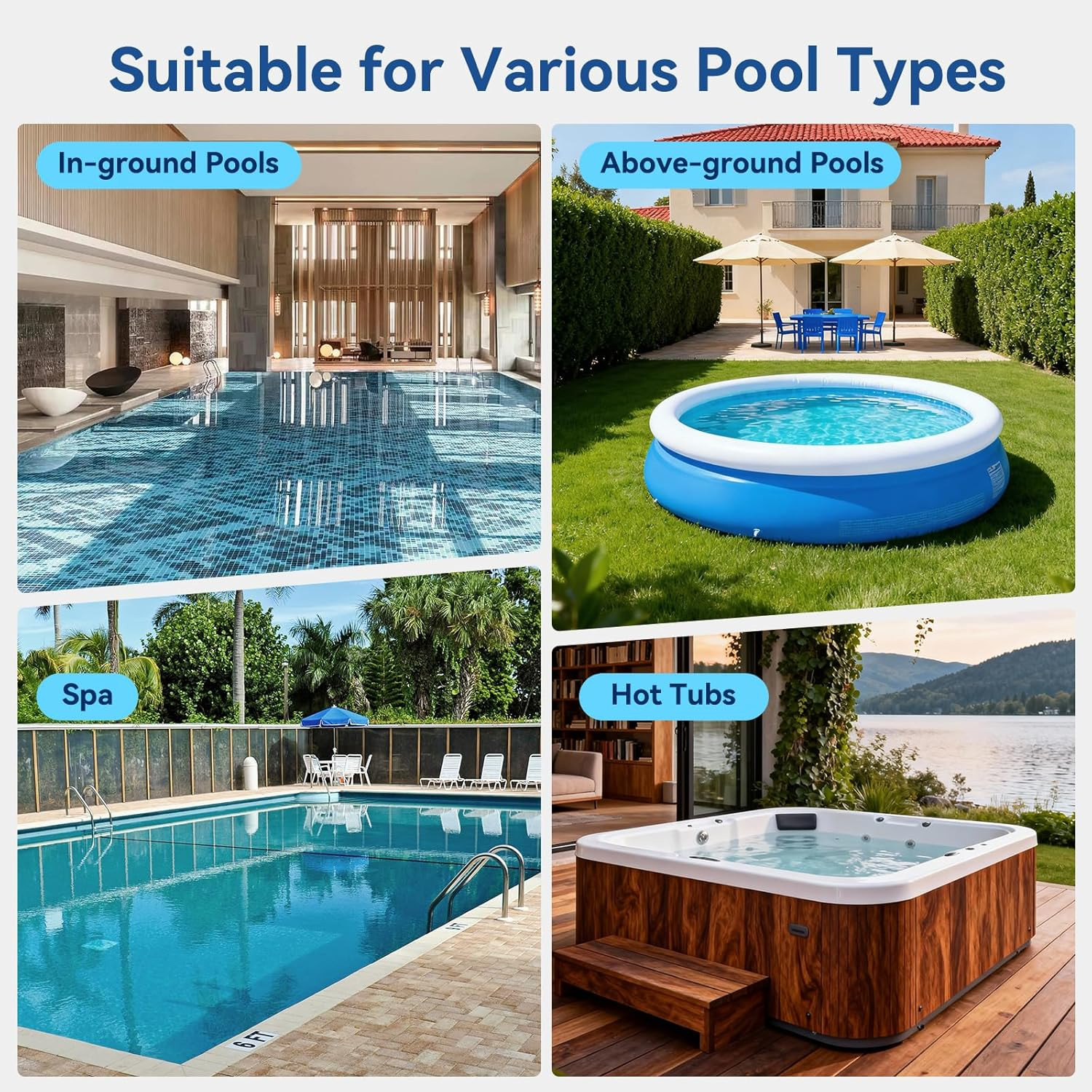 Cordless Pool Vacuum with Telescopic Pole, Powerful 30 GPM Suction, Advanced Dua