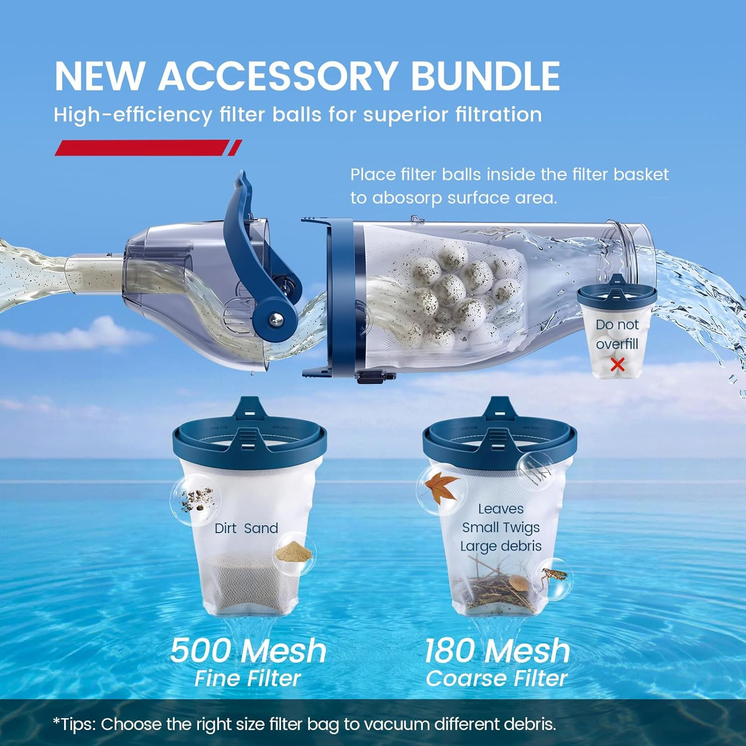 Cordless Pool Vacuum, Upgraded Dual Mode, 22 GPM Powerful Suction, 13.4″ Wide He