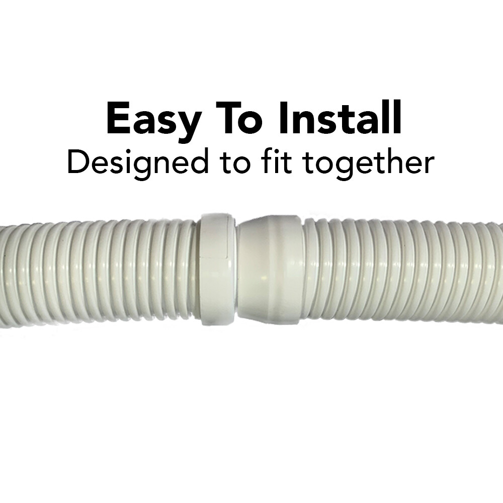 Puri Tech Pool Cleaner Vac Hose Kreepy Krauly Barracuda 1.5in x 4ft White 9 pk