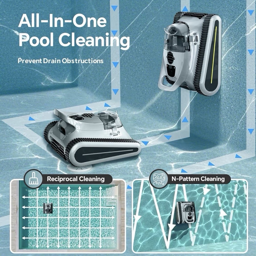 Seauto ABYS 300 Cordless Robotic Pool Cleaner 180W Sonar 2150sq.ft