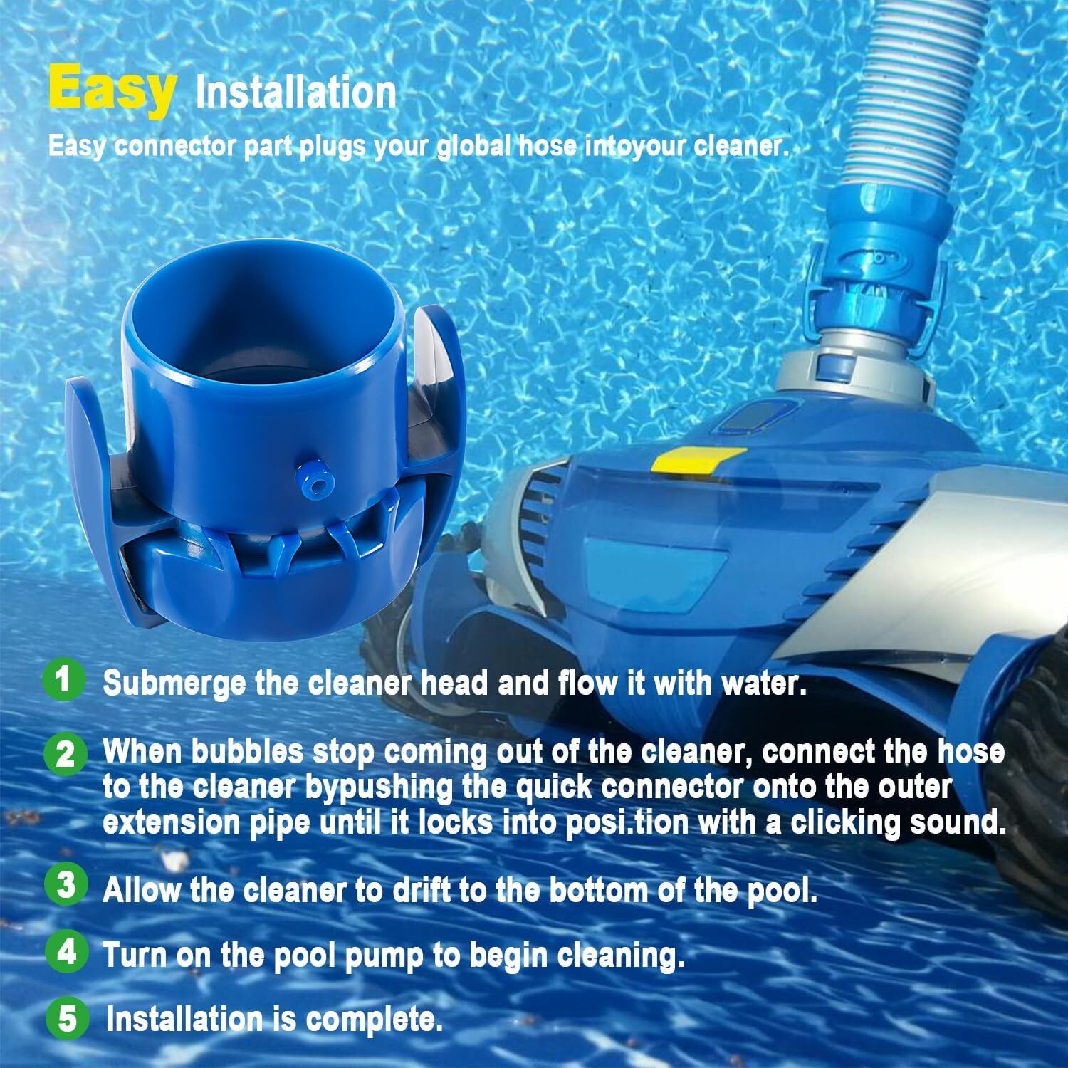 For Zodiac R0526900 Quick Connector fit Baracuda MX6 MX8 T5 Duo Suction Cleaner