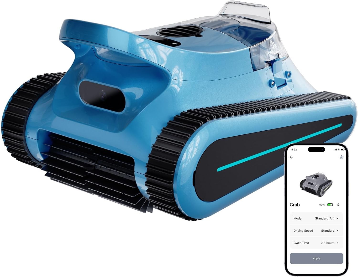 Cordless Robotic Pool Cleaner 180W Brushless 45000Pa Suction