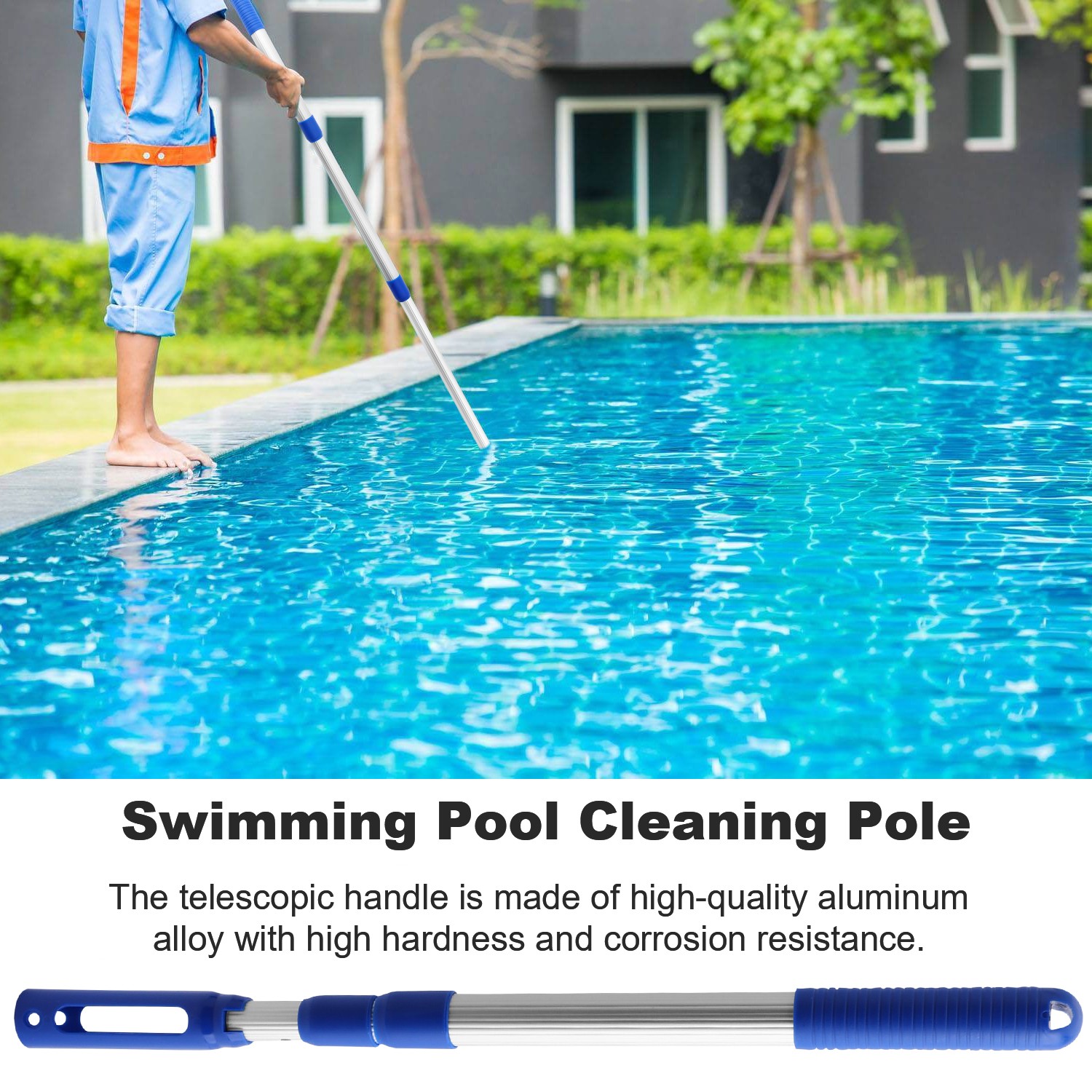 Telescopic Swimming Pool Pole Aluminium Rod Pool Pole for Connect Net Brushes