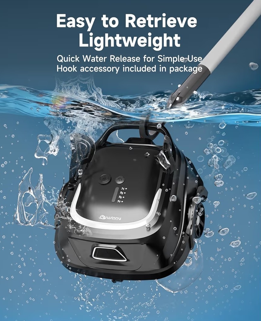 Wybot A1 Robotic Pool Cleaner Dual Filters Self-Parking Above/In Ground Pools