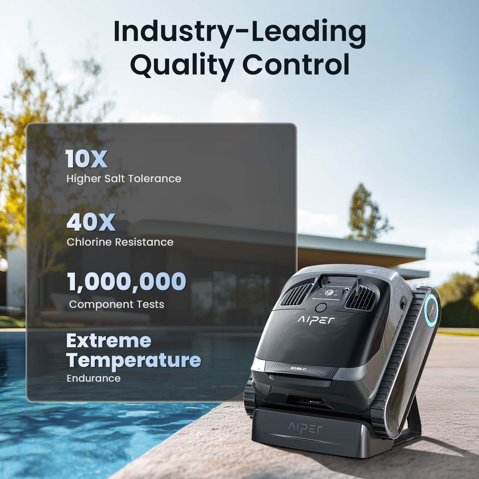 AIPER Scuba X1 Pool Robot Cleaner Vacuum, Floor/Wall/Waterline Cleaning Renewed