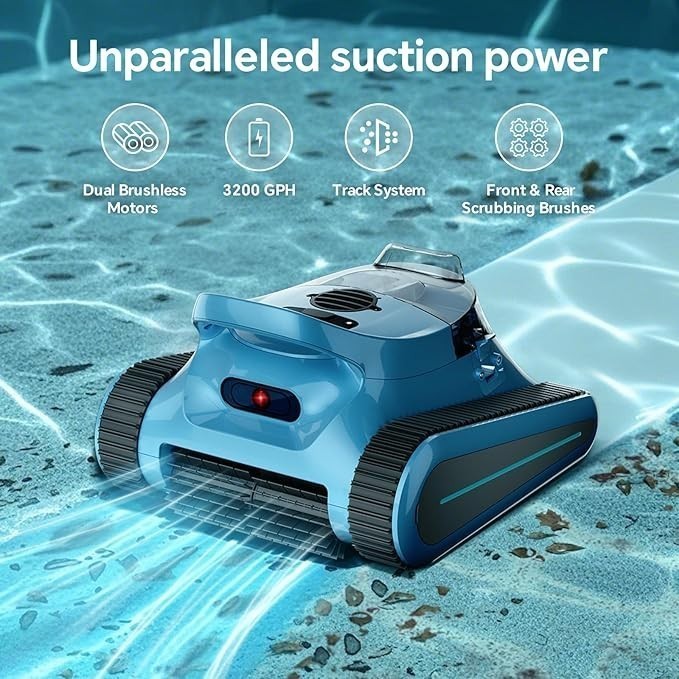 2026 Seauto 3H Cordless Robotic Pool Vacuum Cleaner Wall Climbing, App Support