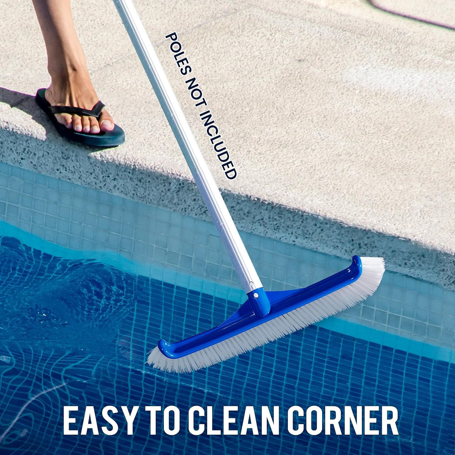 Pool Brush Head – 18″ Pool Brush for Cleaning Pool Walls, Premium Swimming Pool