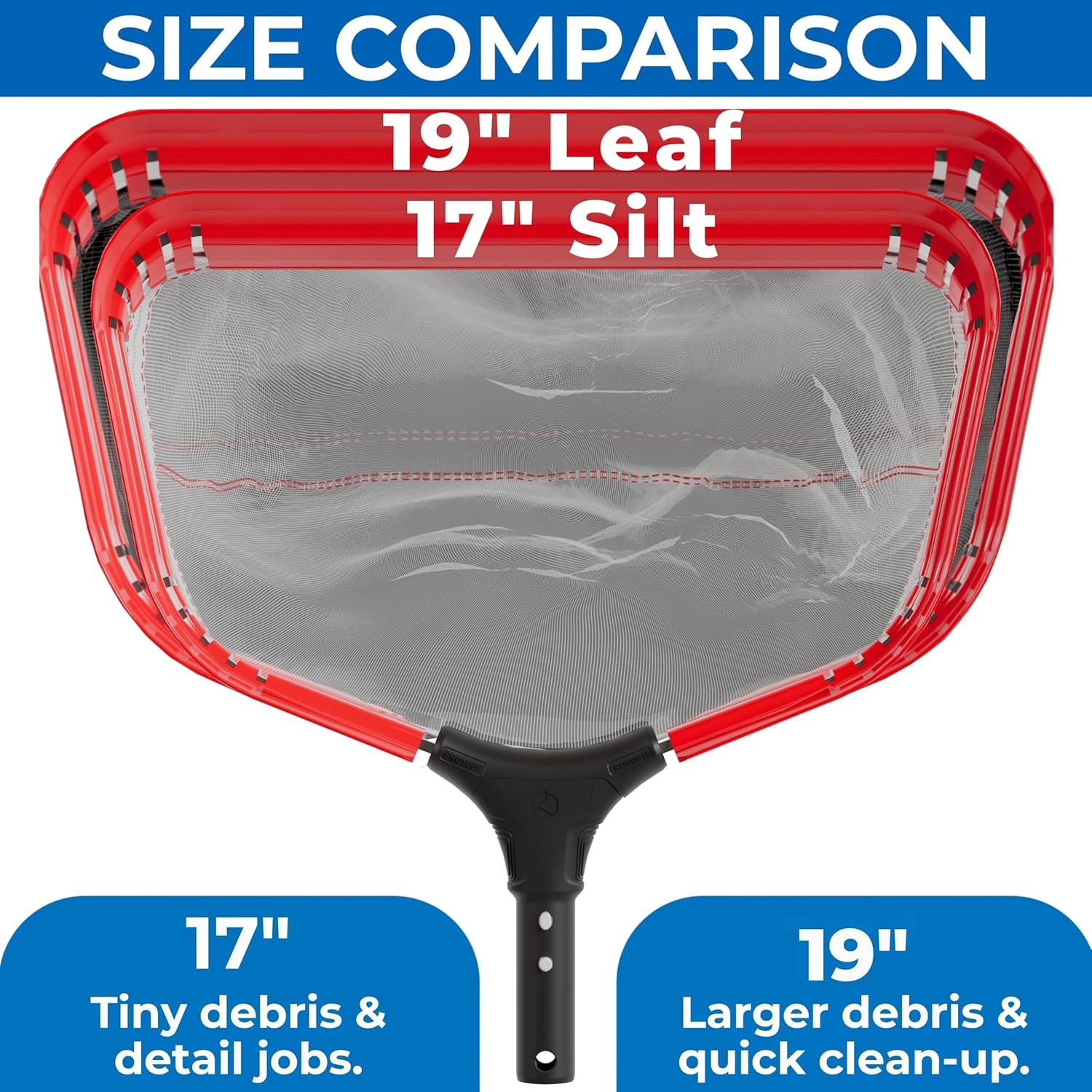 ProTuff 490 Promise Pool Net Set, 20in Leaf Rake+18in Silt Skimmer,PT-TC-19N-17S