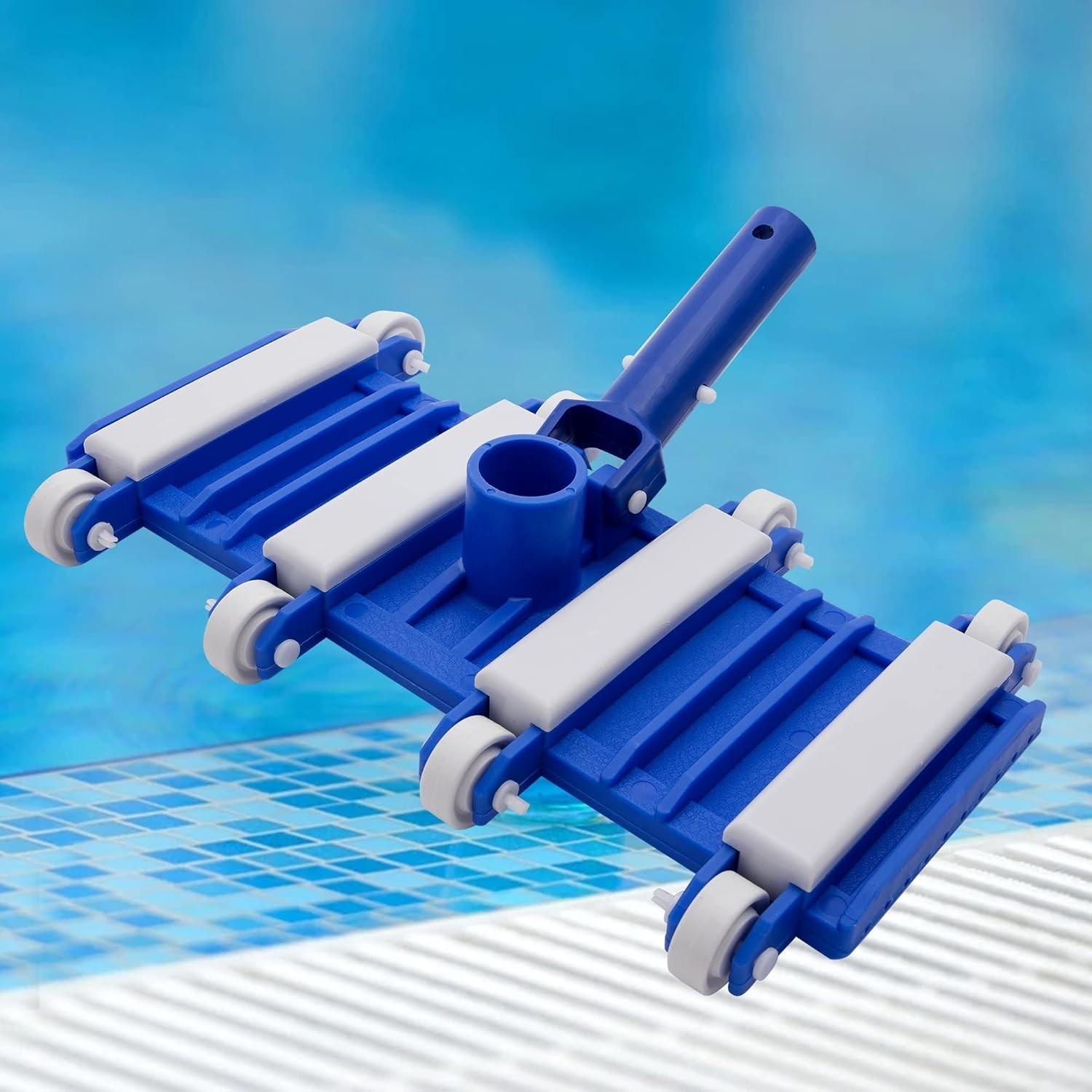 Eco-Friendly Pool Vacuum Head – 14″ Manual Clean with Rolling Wheels Included