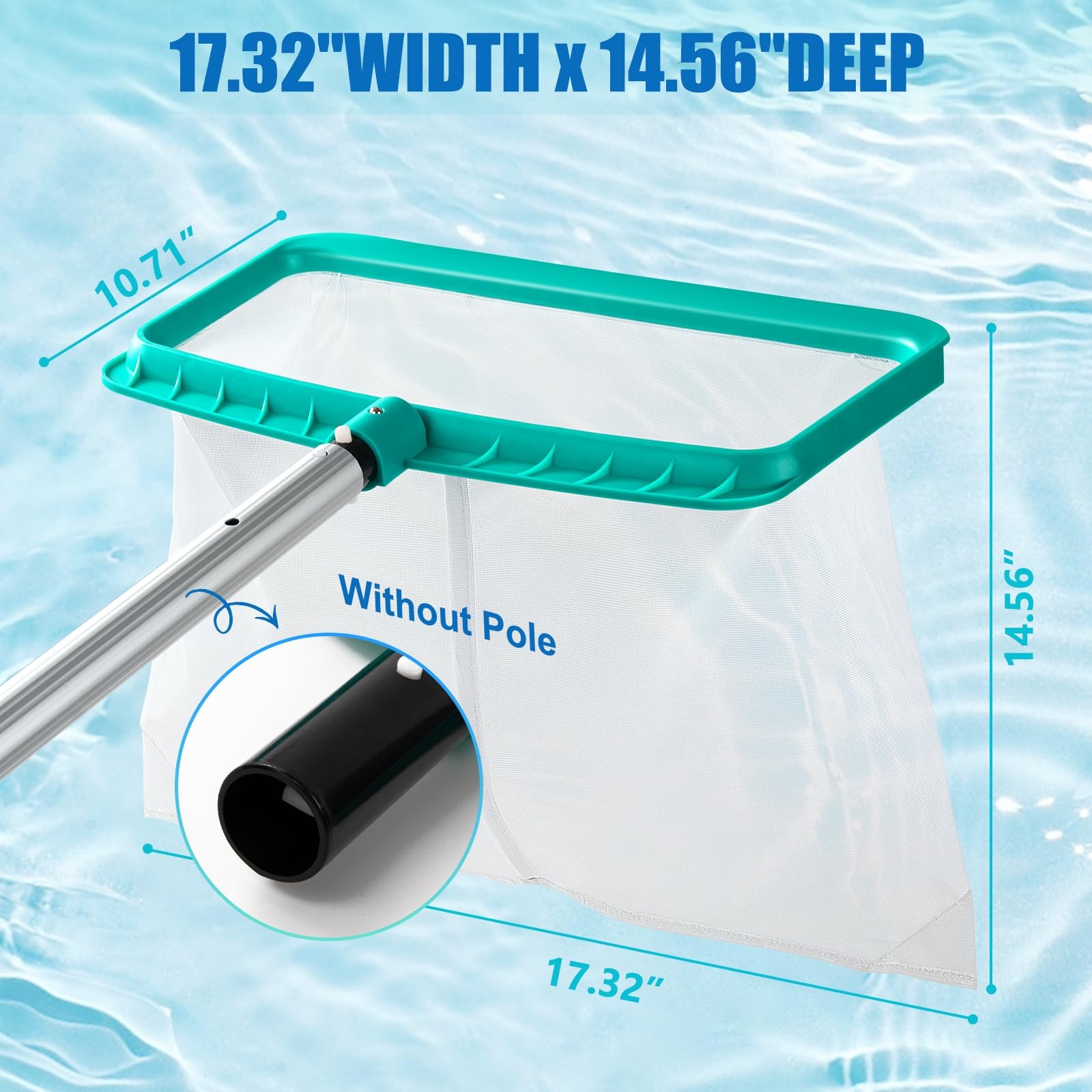 Heavy Duty Cleaning Swimming Pool Fine Mesh Pool Skimmer Leaves Rake Net Scooper