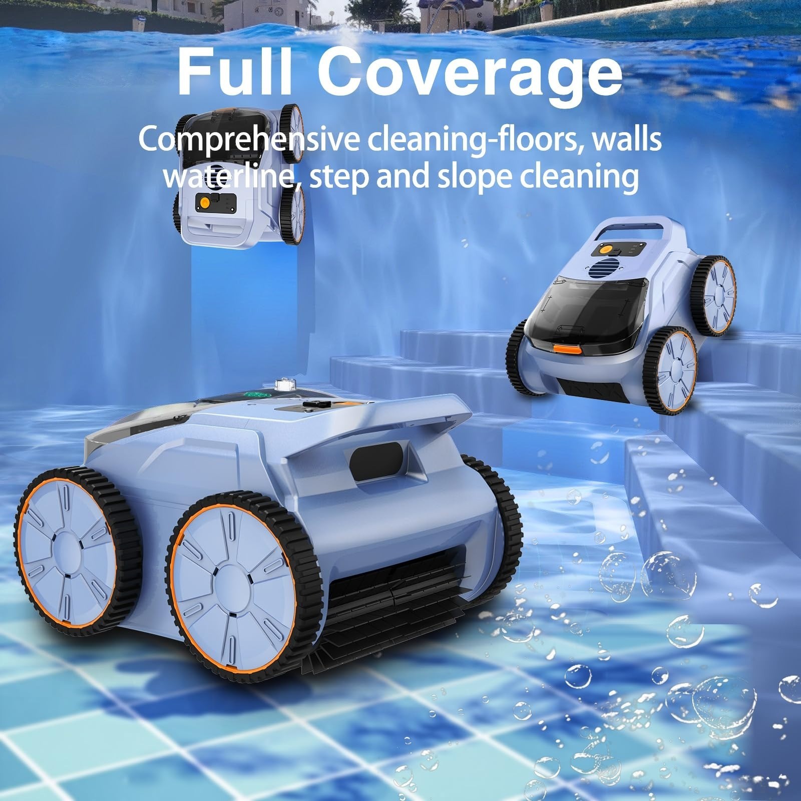 MOREBOT SAT20 Cordless Robotic Pool Cleaner – 180 Mins Runtime