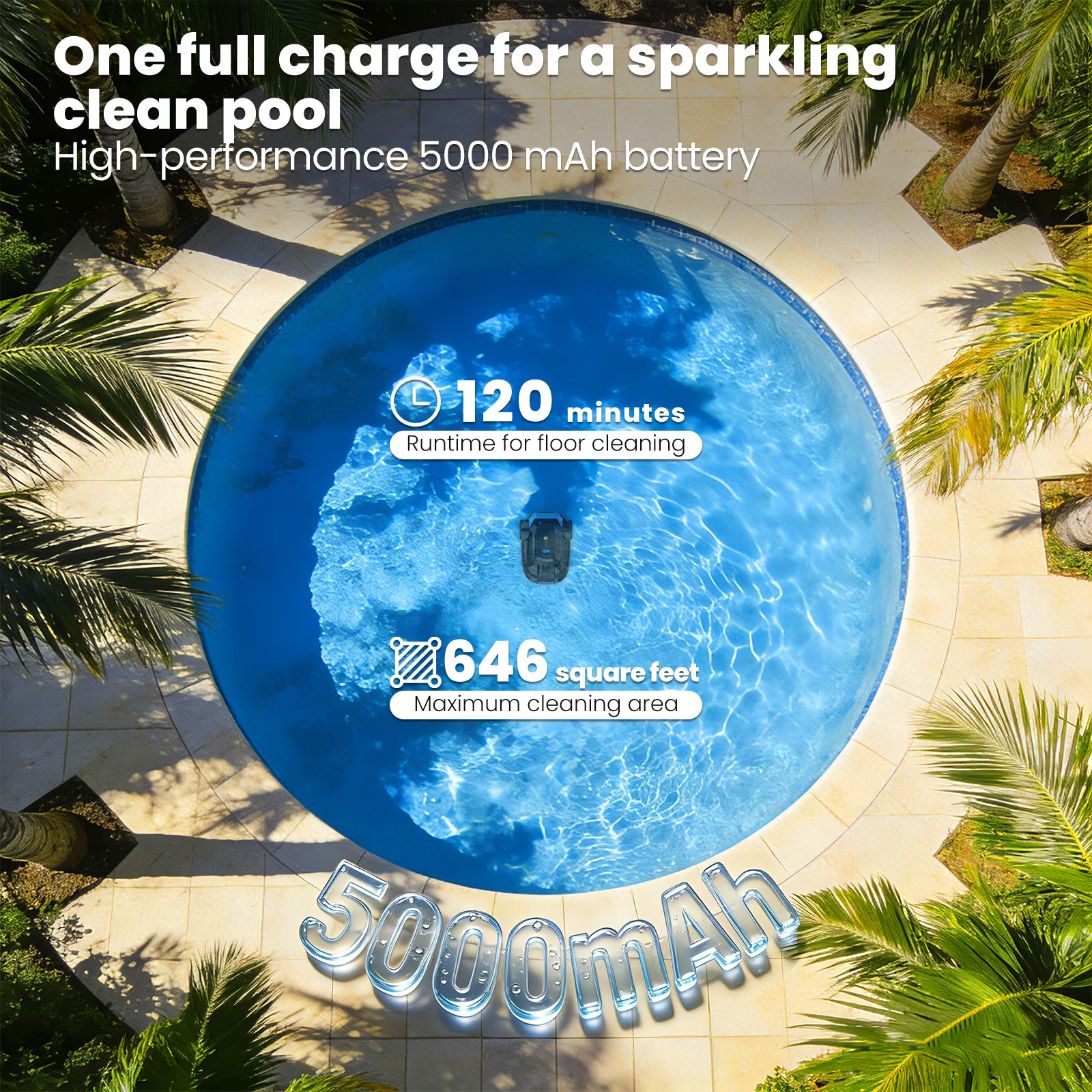 AIRROBO CP02 Cordless Robot Pool Cleaner Vacuum Automatic For Inground & Above