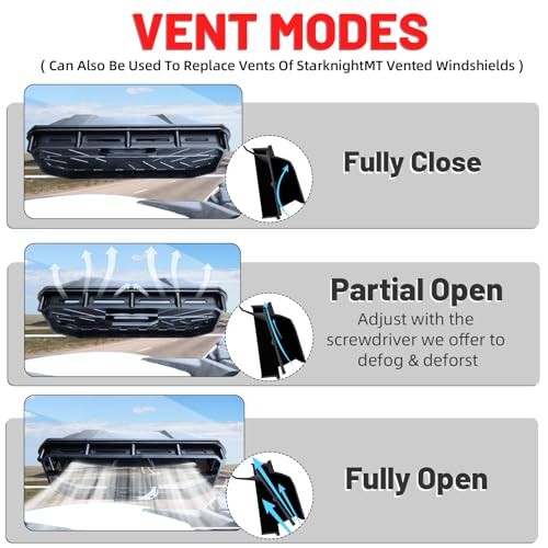 2Pcs UTV Vents for Windshield Universal Vented Windscreen Fit Replacement